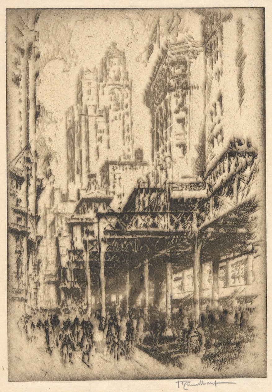 Ohne Titel (Die El) von Joseph Pennell