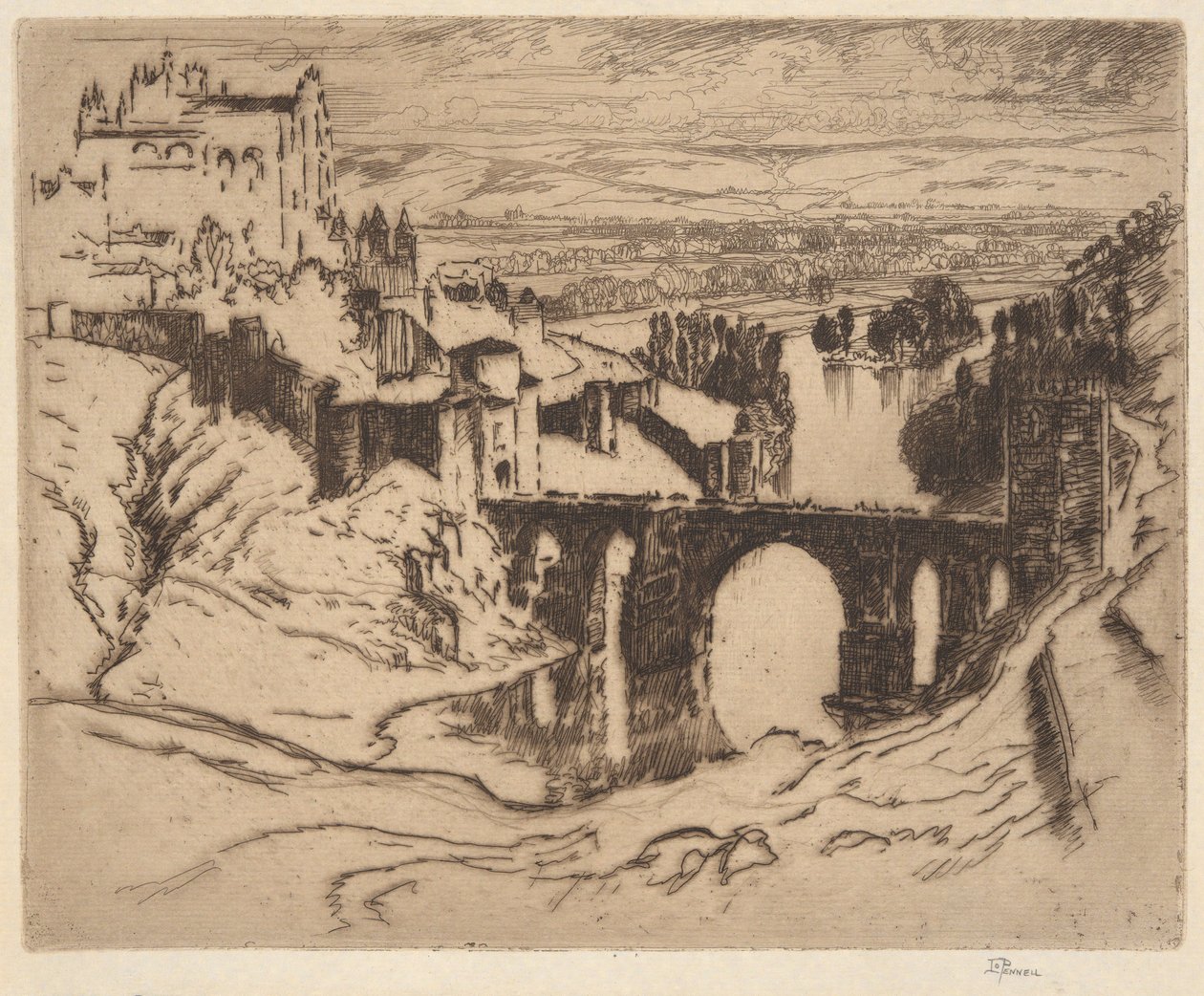 Ohne Titel [Brücke von St. Martin, Toledo] von Joseph Pennell