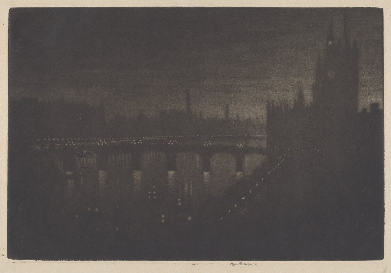 Westminster, Abend, 1909 von Joseph Pennell