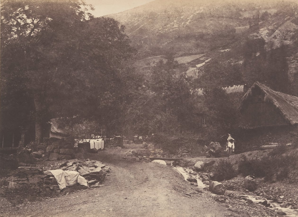 Village de Montaubant pris de Luchon, 1853 von Joseph Vigier