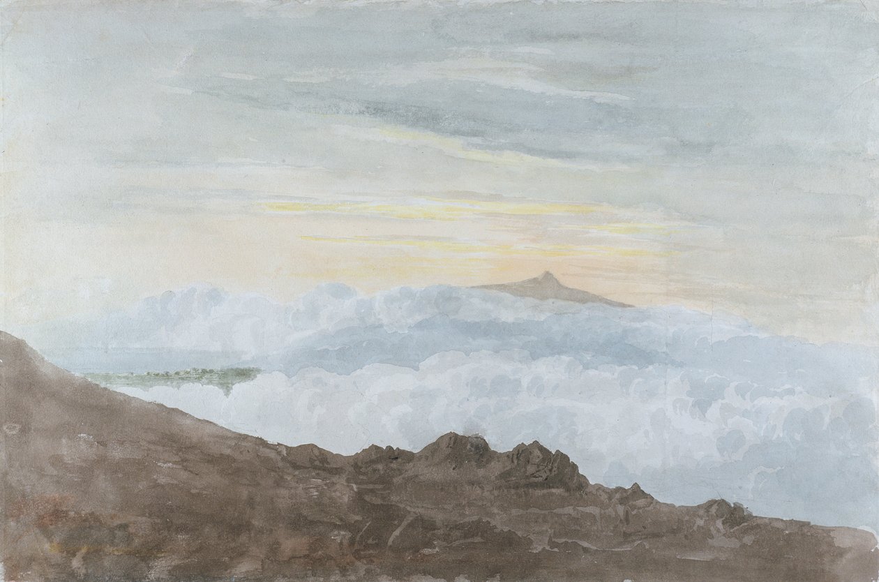 Gebirgige Landschaft mit Wolken, ca. 1803 von Joshua Cristall