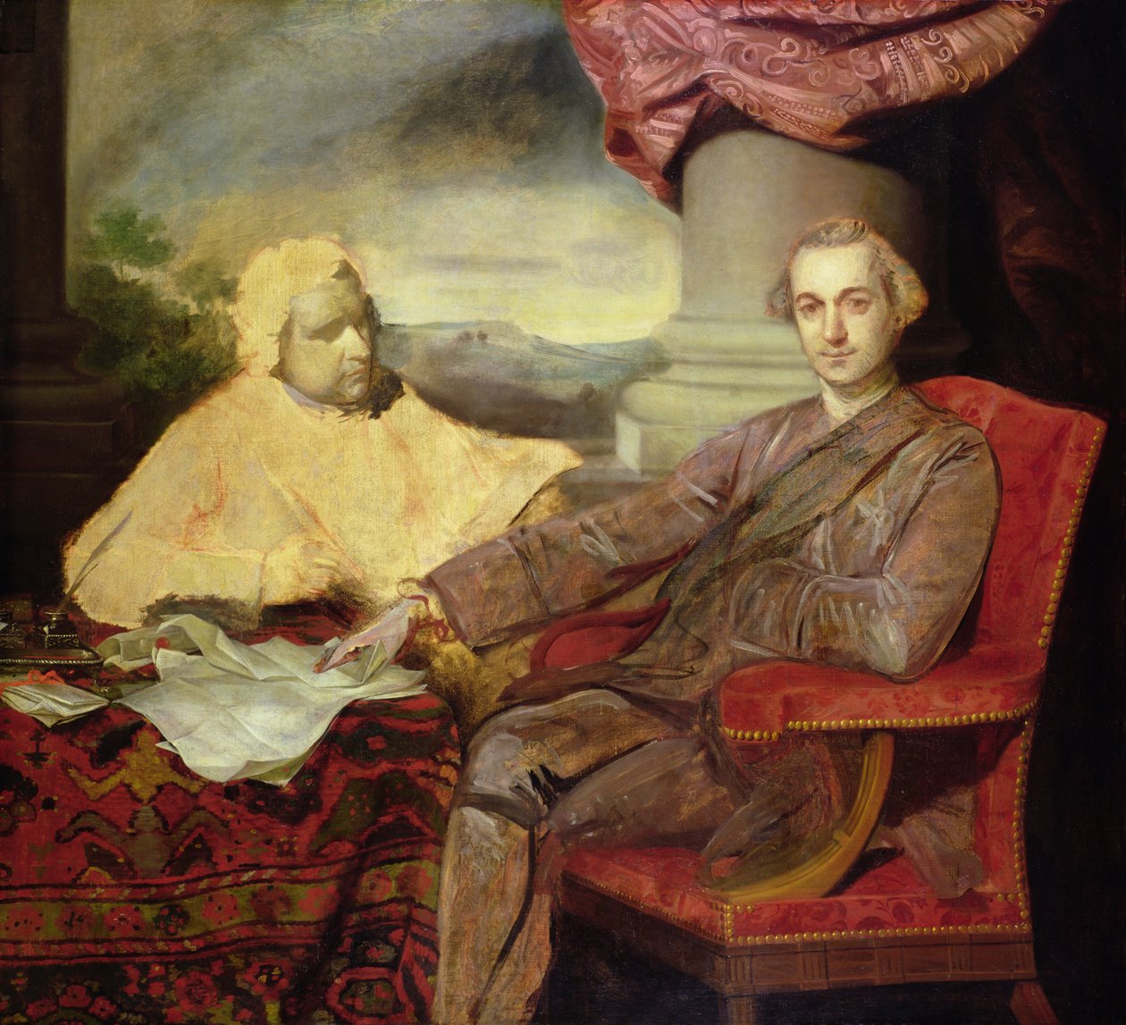 Porträt von Lord Rockingham (1730-82) und Edmund Burke (1729-97) ca. 1766 von Joshua Reynolds
