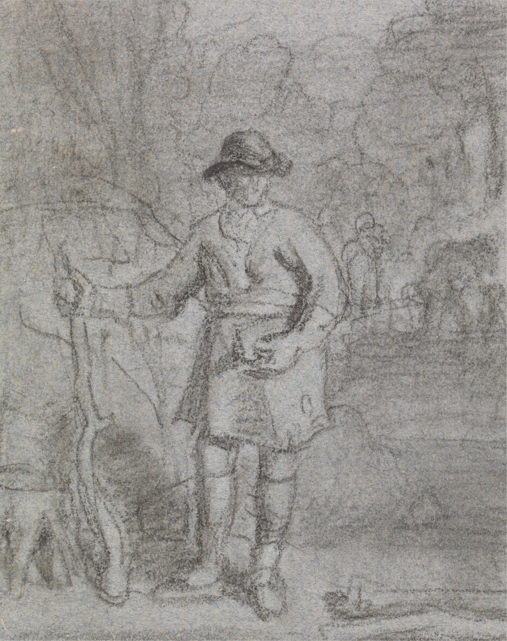 Studie eines Mannes mit einem Stock von Joshua Cristall