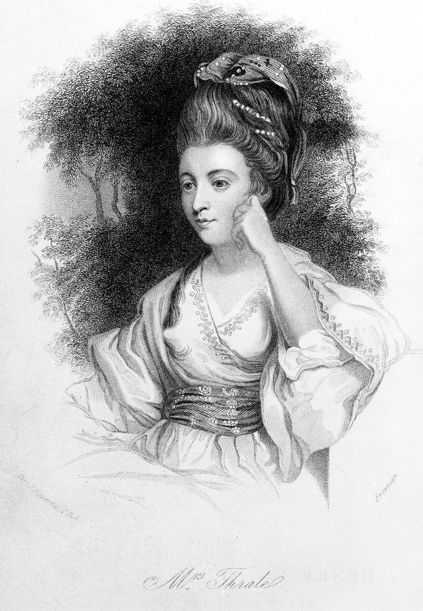 Hester Thrale, graviert von Samuel Freeman, 1842 von Joshua Reynolds