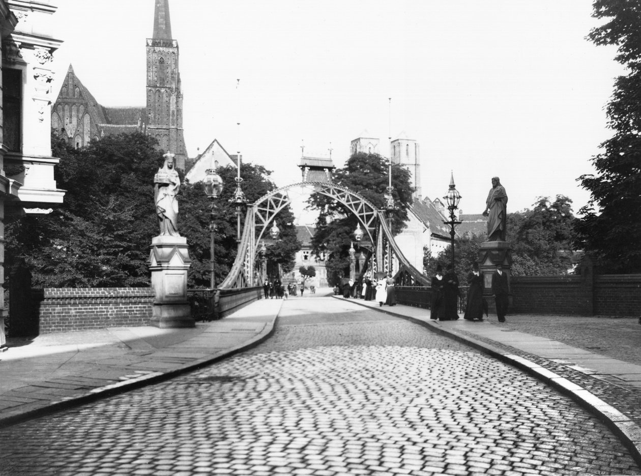 Brücke zur Kathedrale, Breslau (heutiges Wroclaw) Polen, um 1910 von Jousset