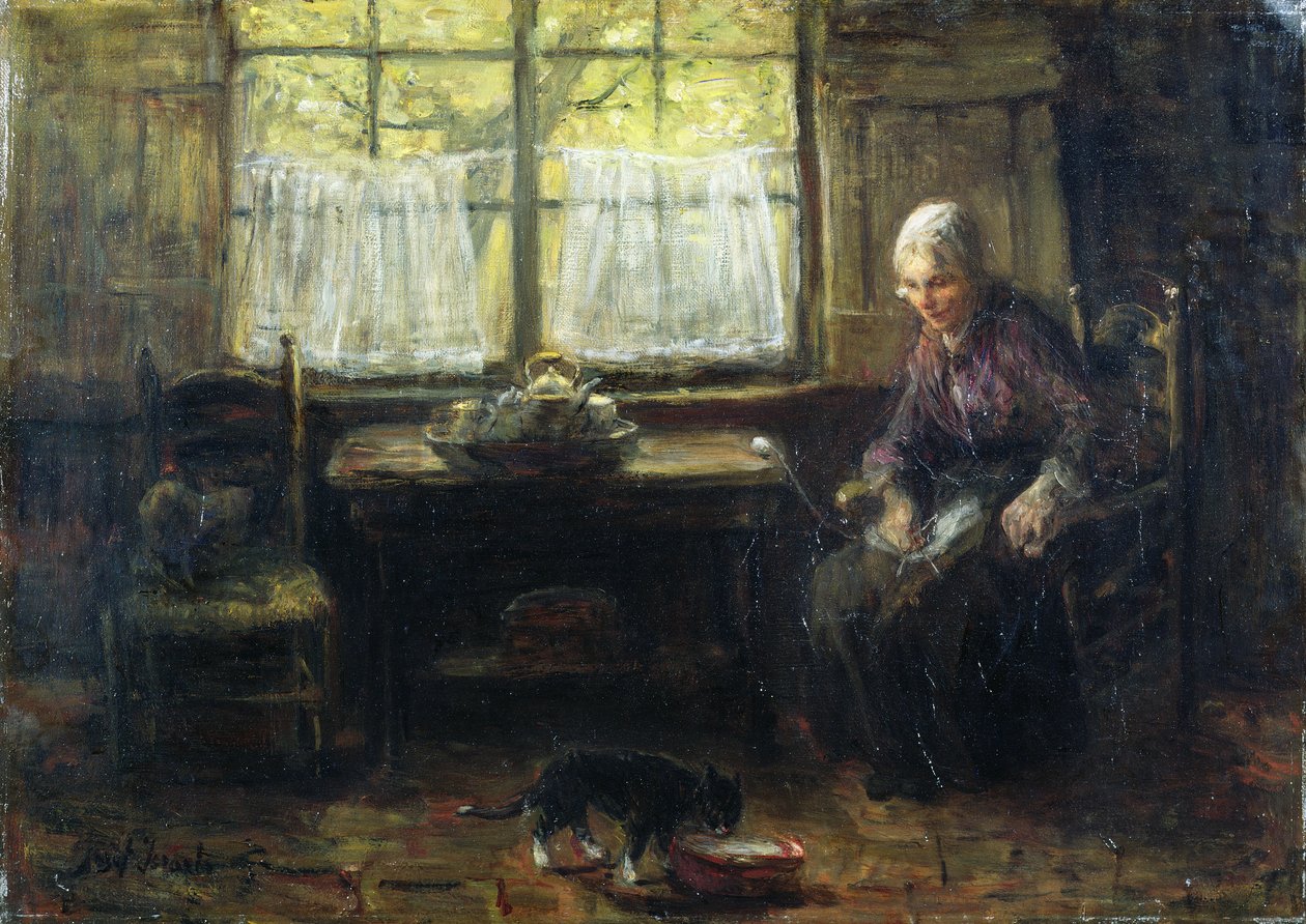 Ein Cottage-Inneres von Jozef Israëls