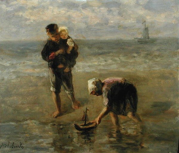 Das Boot zu Wasser lassen von Jozef  Israels