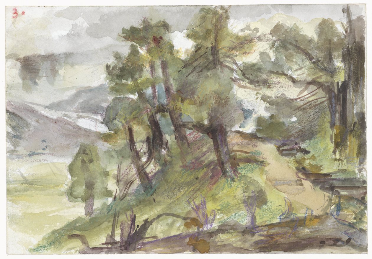 Waldreiche Hügellandschaft von Jozef Israëls