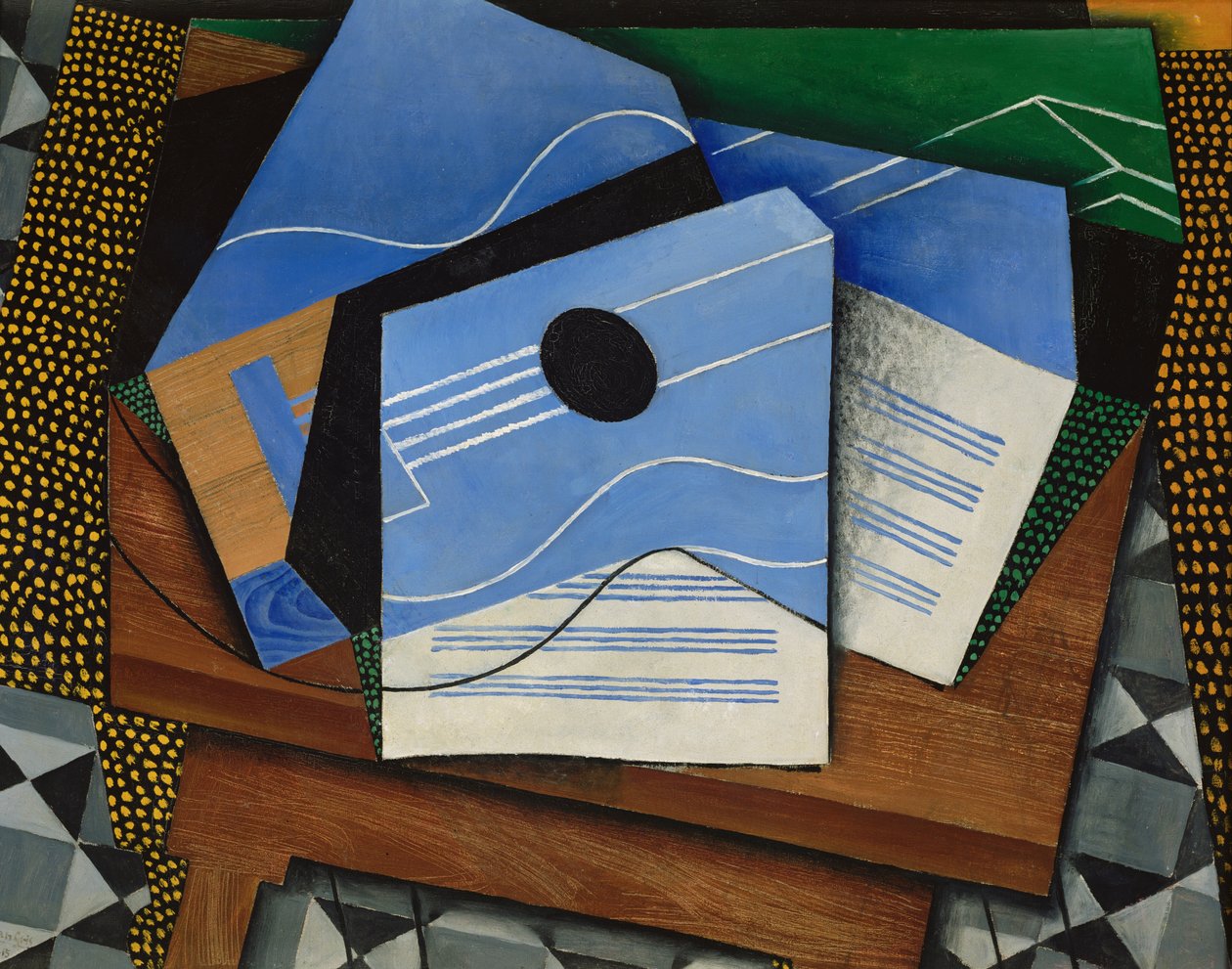 Gitarre auf einem Tisch von Juan Gris