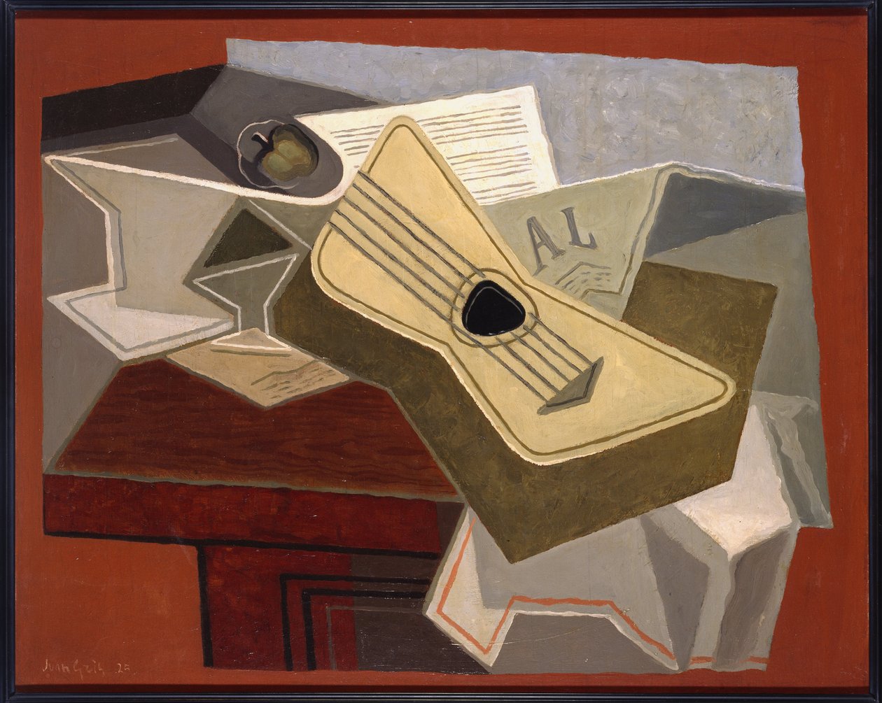 Gitarre und Zeitung von Juan Gris