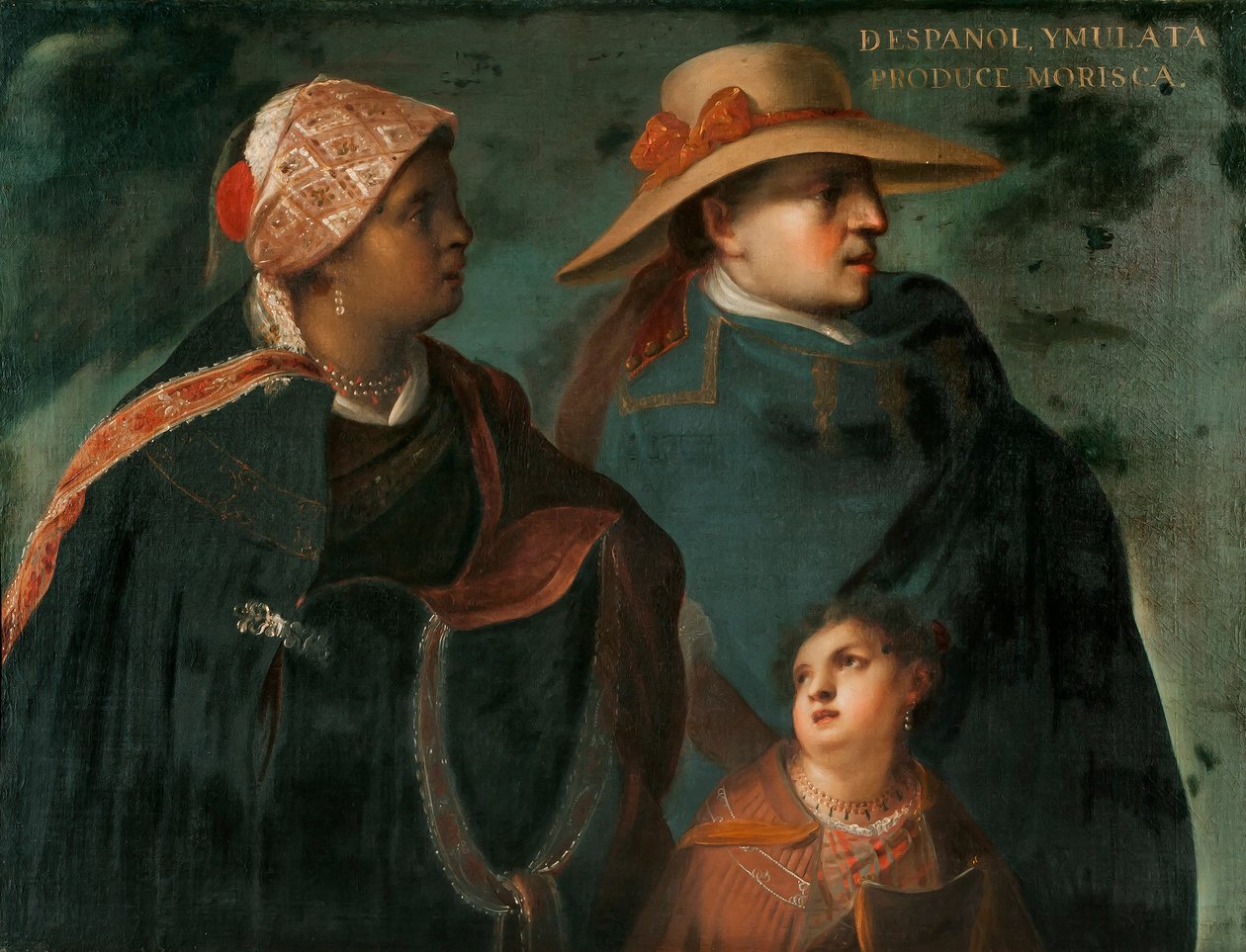 Spanier und Mulattin erzeugen eine Morisca, ca. 1715 von Juan Rodríguez Juárez