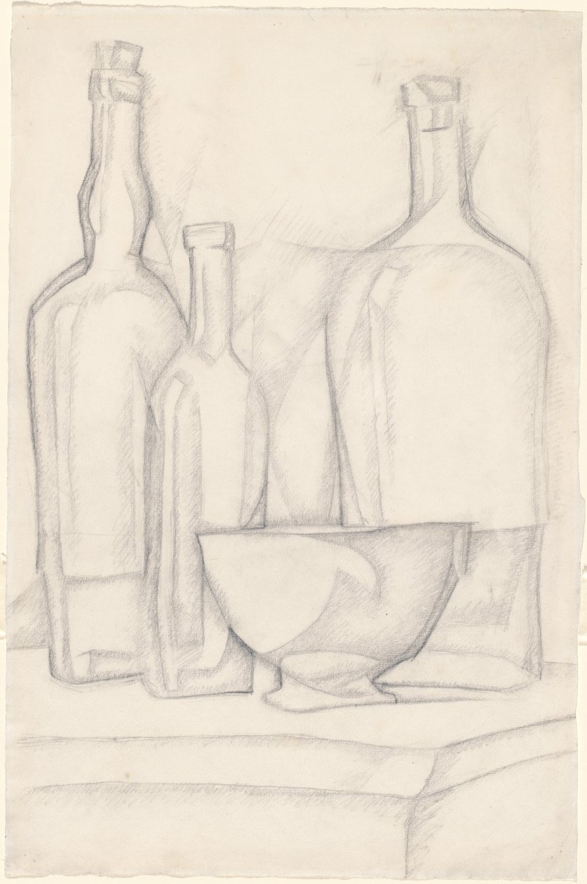 Flaschen und Schüssel von Juan Gris