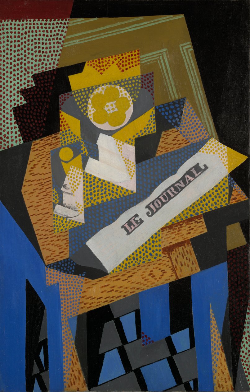 Zeitung und Obstschale von Juan Gris