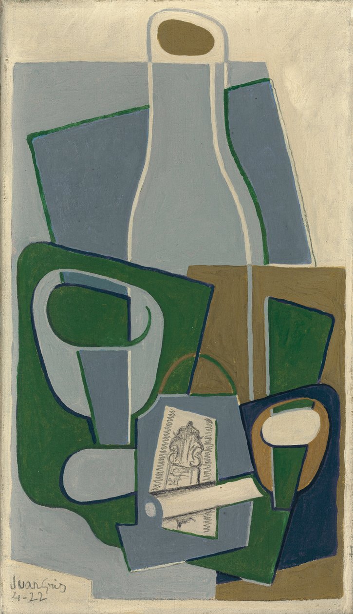 Pfeife und Tabakpaket, 1922 von Juan Gris