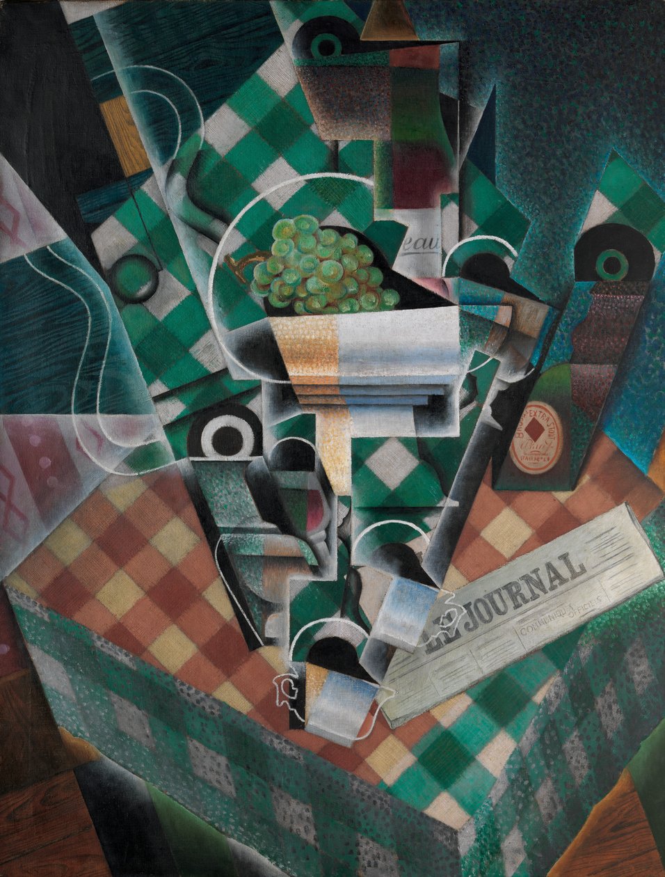 Stillleben mit kariertem Tischtuch, 1915 von Juan Gris