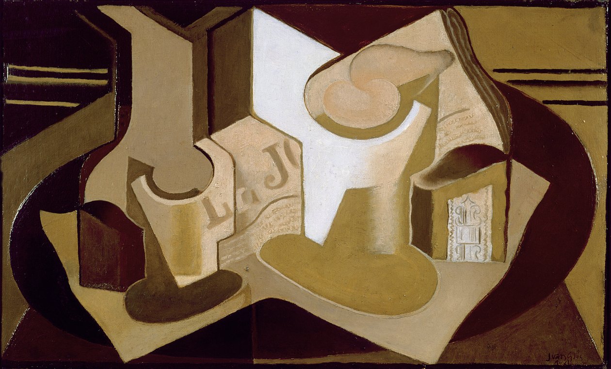 Stillleben mit Zeitung, 1921 von Juan Gris