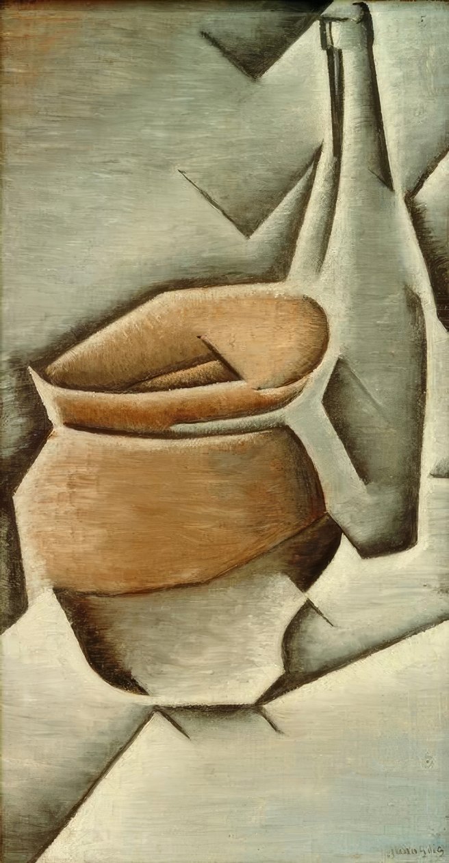 Topf und Flasche von Juan Gris