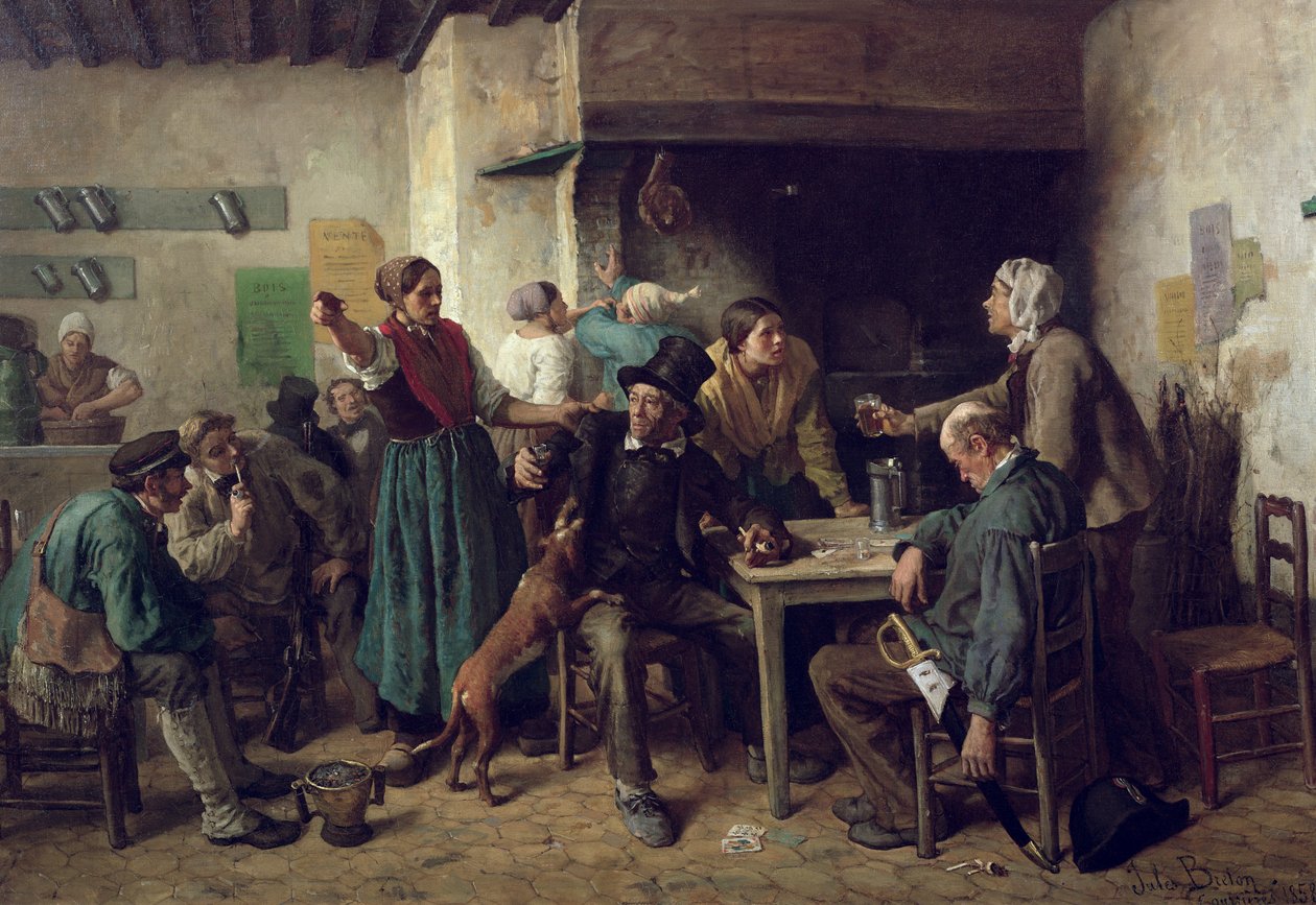 Weinladen Montag, 1858 von Jules Breton