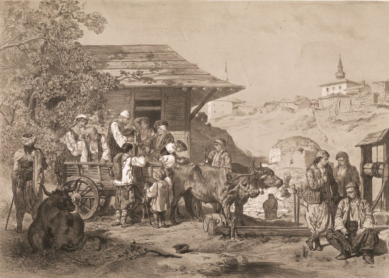Bulgaren bei Varna, gedruckt von Lemercier, Paris von Jules Joseph Augustin Laurens