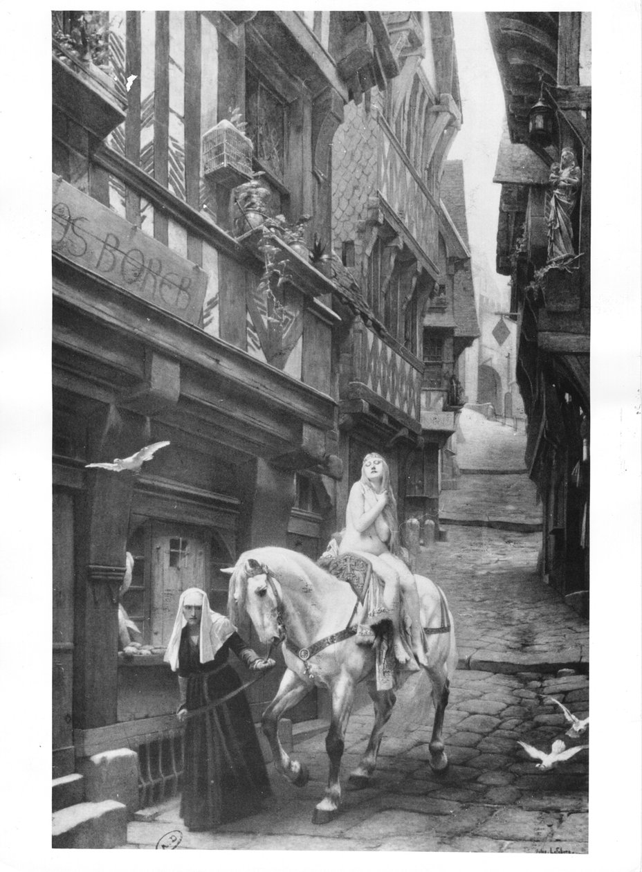 Lady Godiva reitet durch die Straßen von Coventry von Jules Joseph Lefebvre