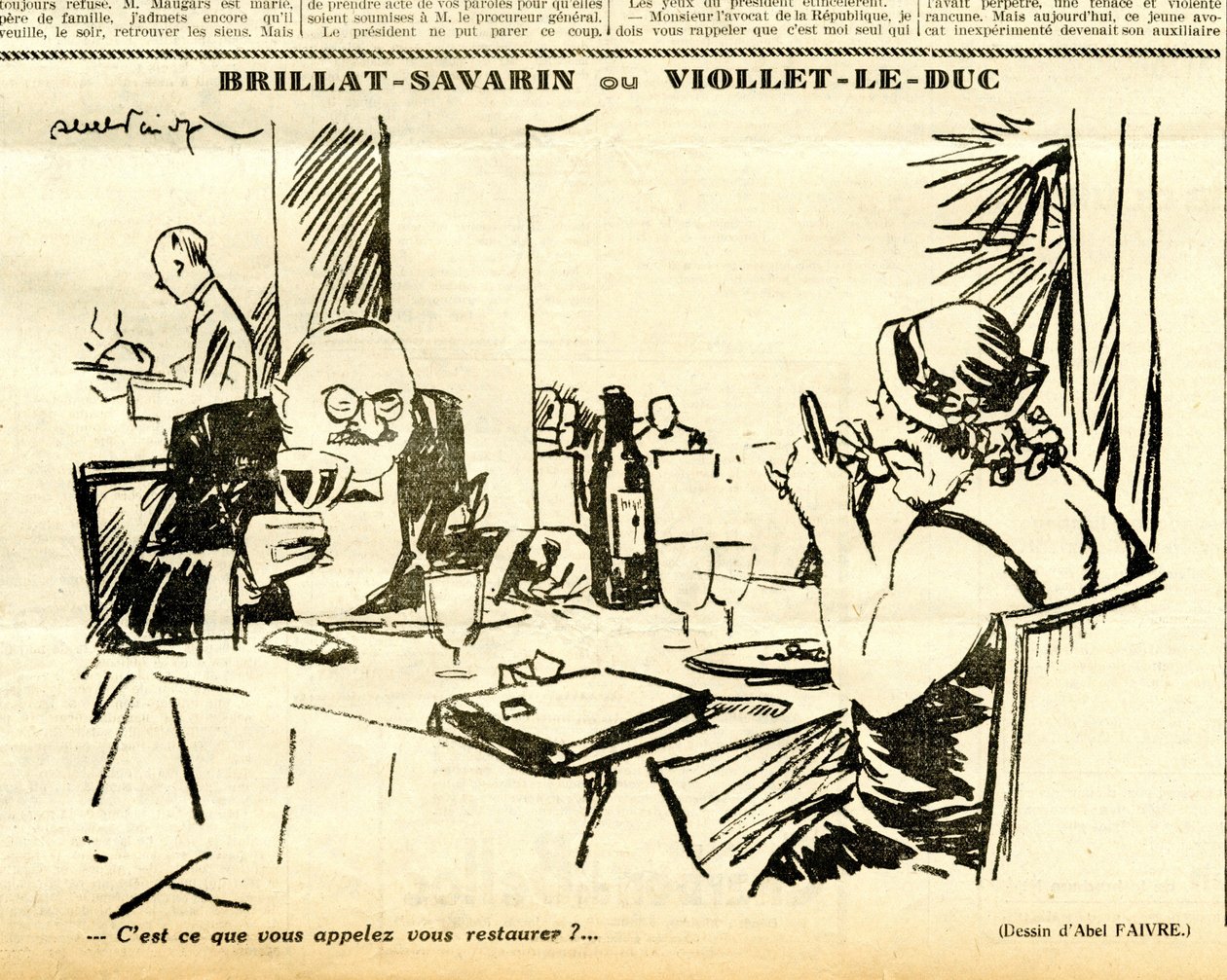 Candide, Satirisch in Schwarz-Weiß von Jules Abel Faivre