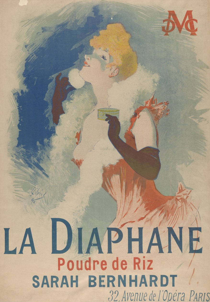 La Diaphane. Puder de Riz, 1890 von Jules Cheret