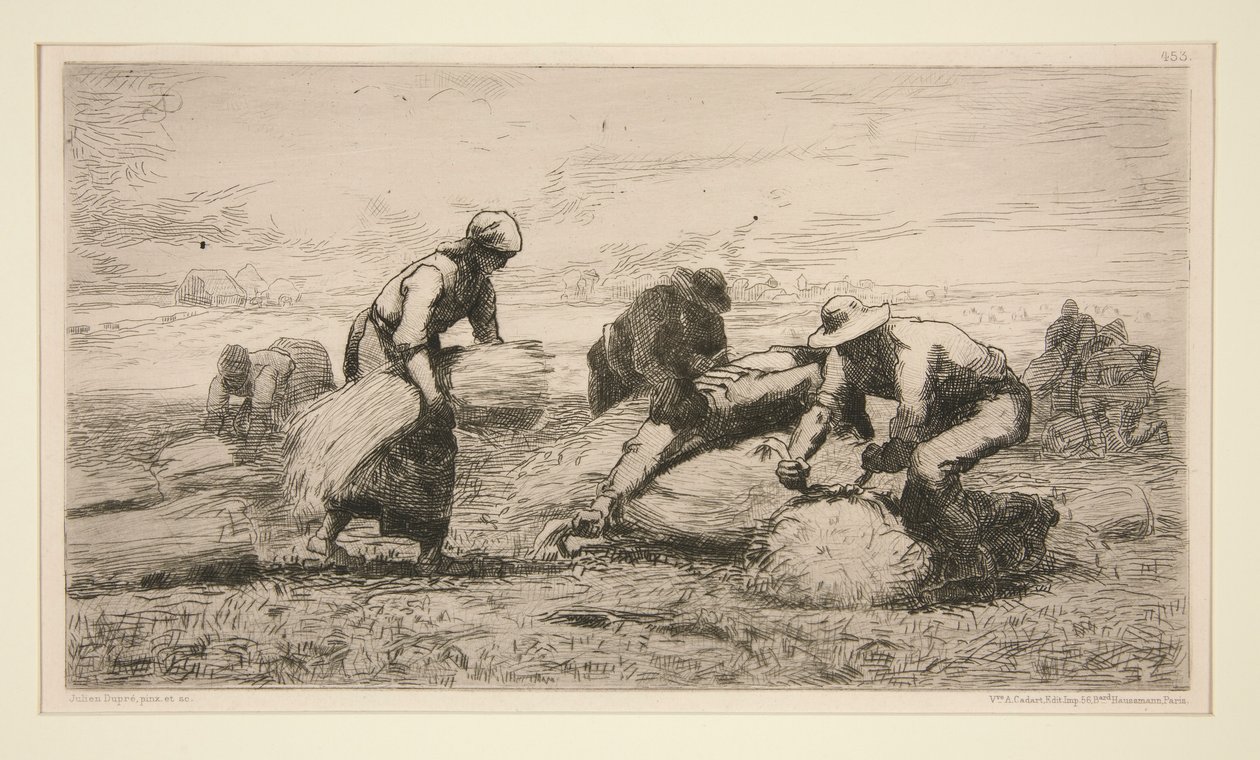 Les lieurs de gerbes von Jules Dupré