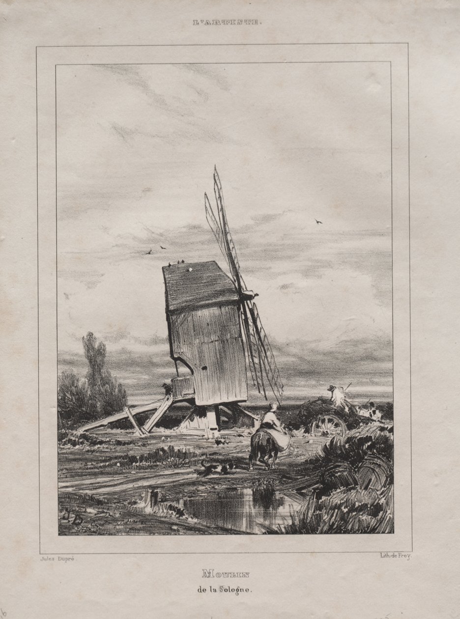 Mühle in der Sologne, Frankreich von Jules Dupré