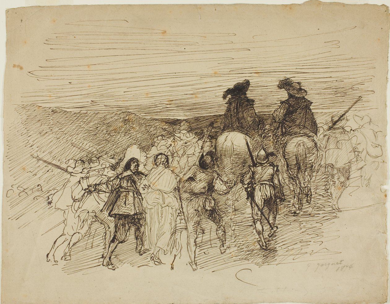 Marschierende Truppen von Jules Jacquet