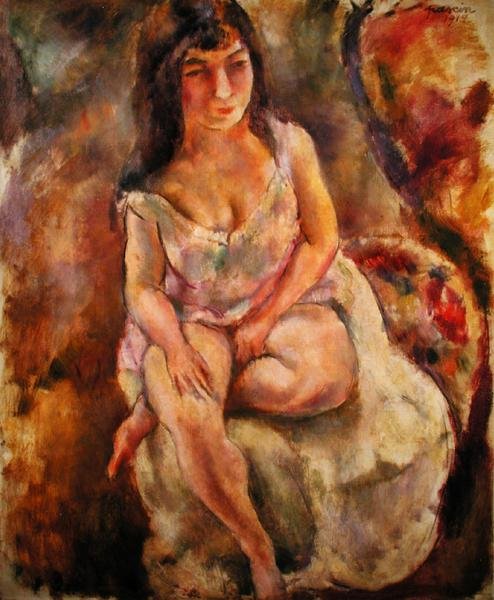 Sitzender Halbakt von Jules Pascin