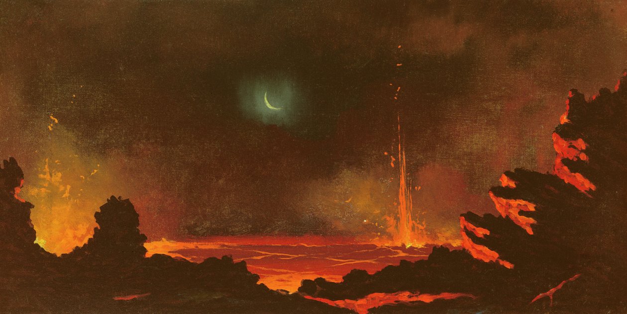 Vulkan, Hawaii, 1888 von Jules Tavernier