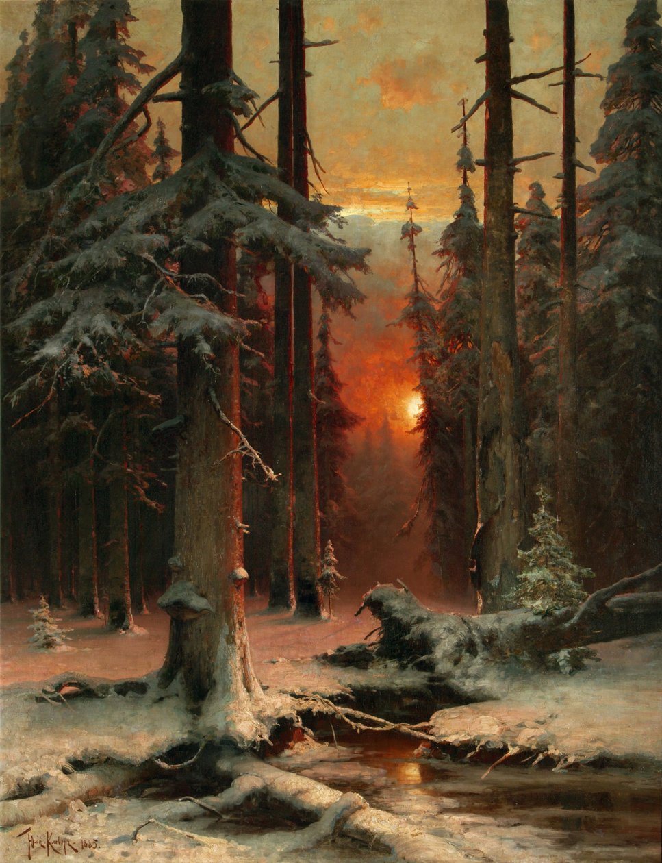 Schnee im Wald, 1885 von Juli Julievich Klever