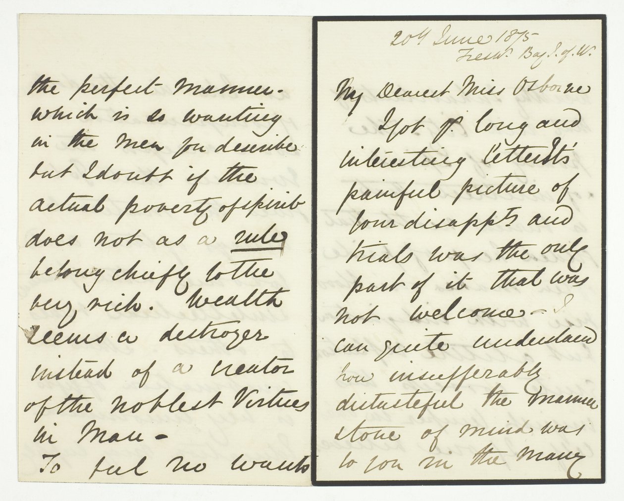 Autographenbrief von Julia Margaret Cameron