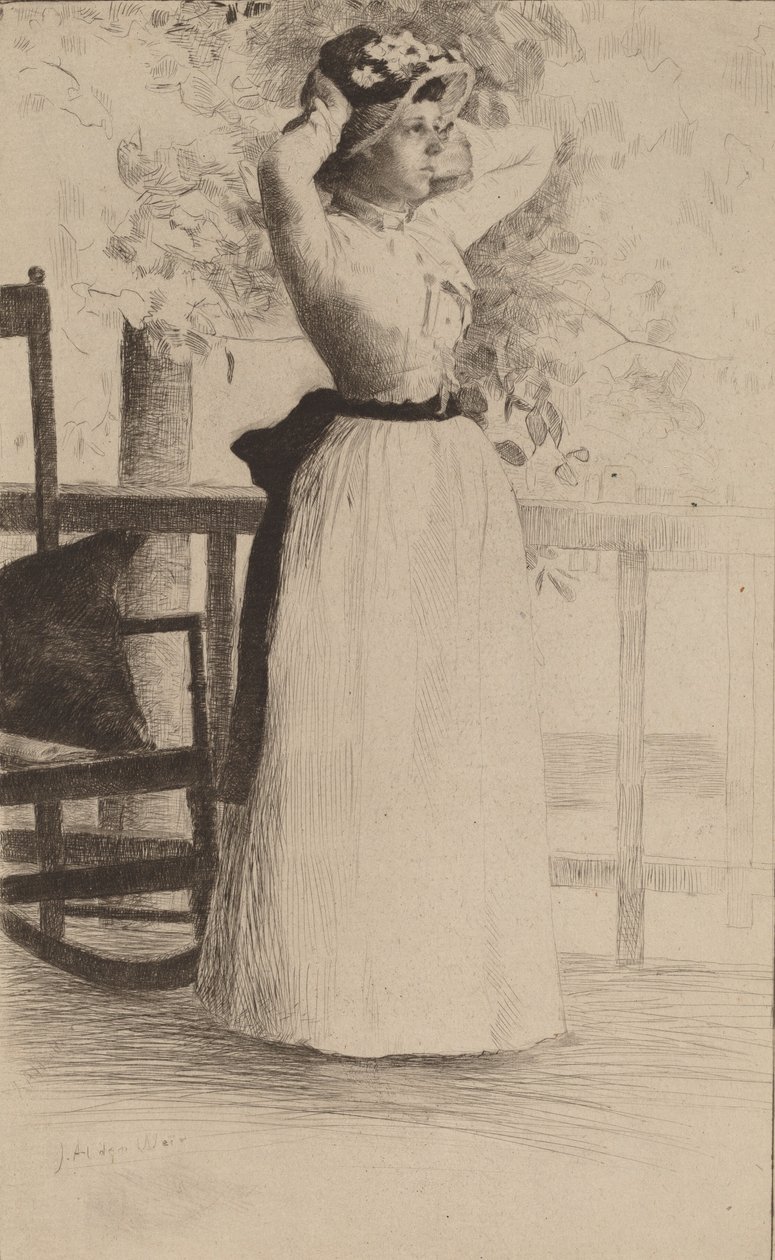 Porträt von Miss Hoe, 1889 von Julian Alden Weir