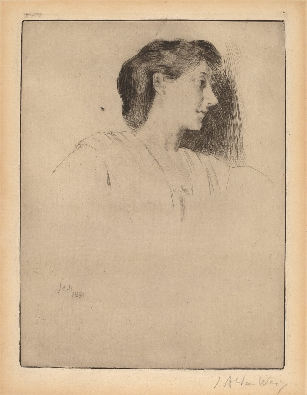 Profilkopf einer Frau von Julian Alden Weir