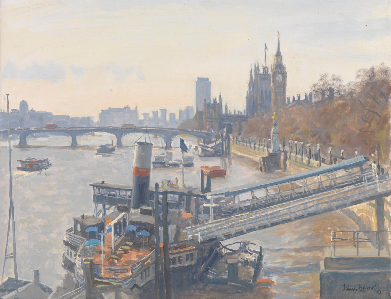 Westminster von der Hungerford Bridge von Julian Barrow