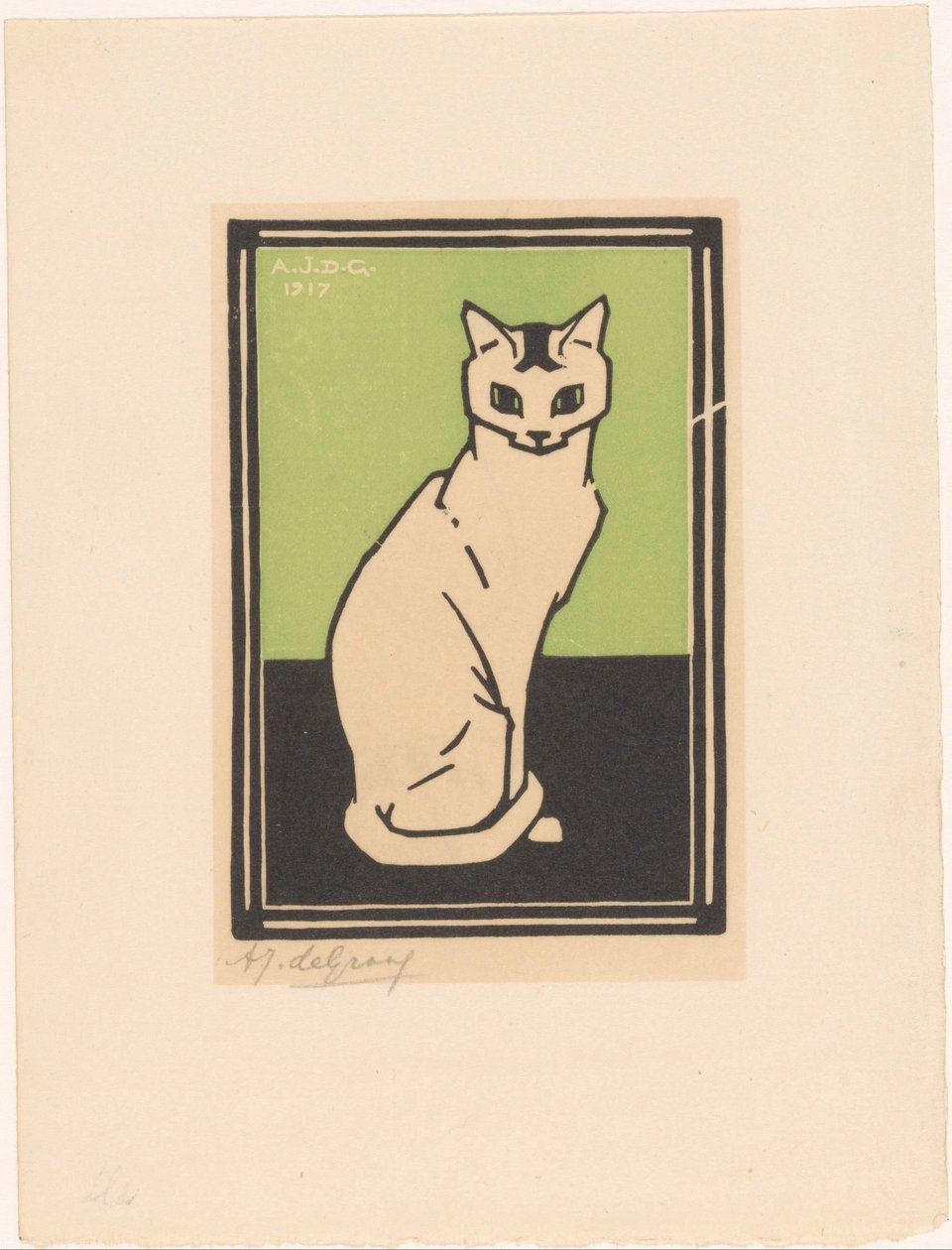 Sitzende Katze von Julie de Graag (signed by artist)