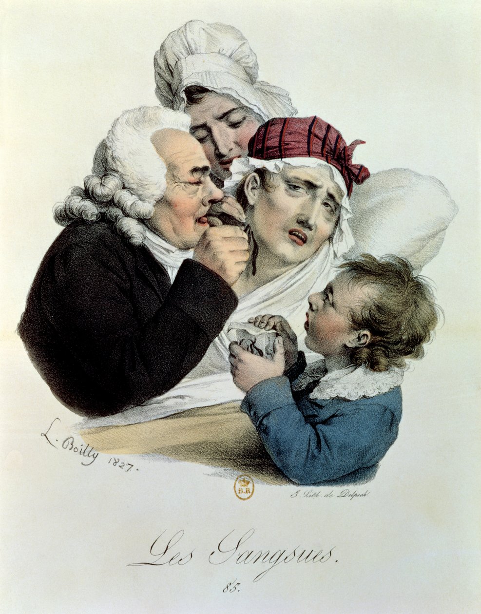 Blutegel, graviert von Delpech, 1827 von Julien Leopold Boilly