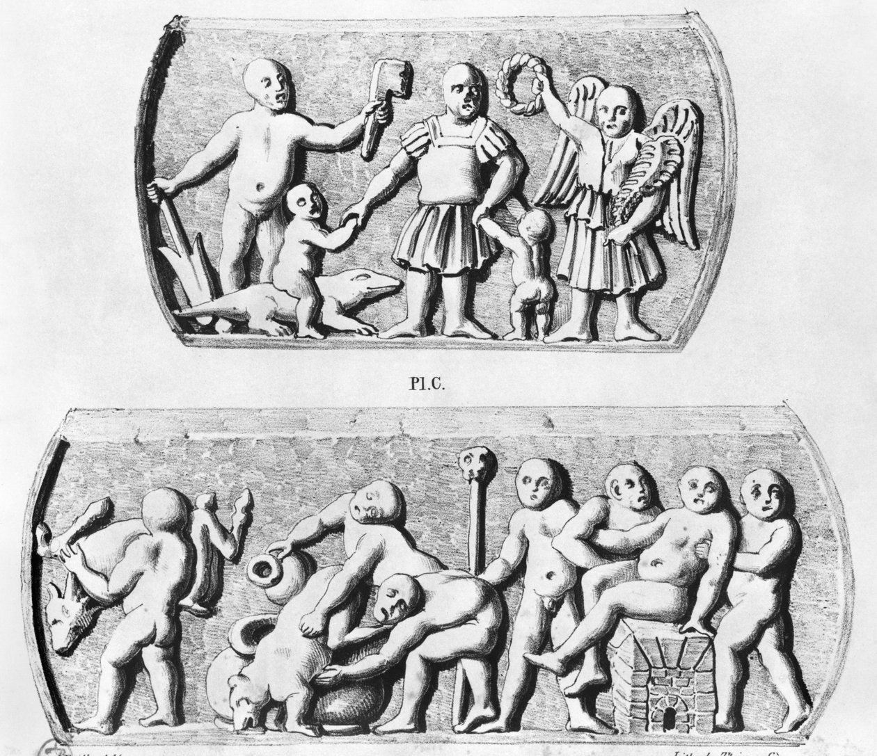 Triumph der Gnosis, Kopie von gnostischen Kästchen, graviert von Thierry frères (19. Jahrhundert) von Julien Leopold Boilly