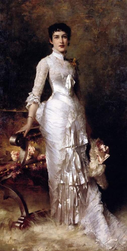 Junge Schönheit im weißen Kleid von Julius Leblanc Stewart