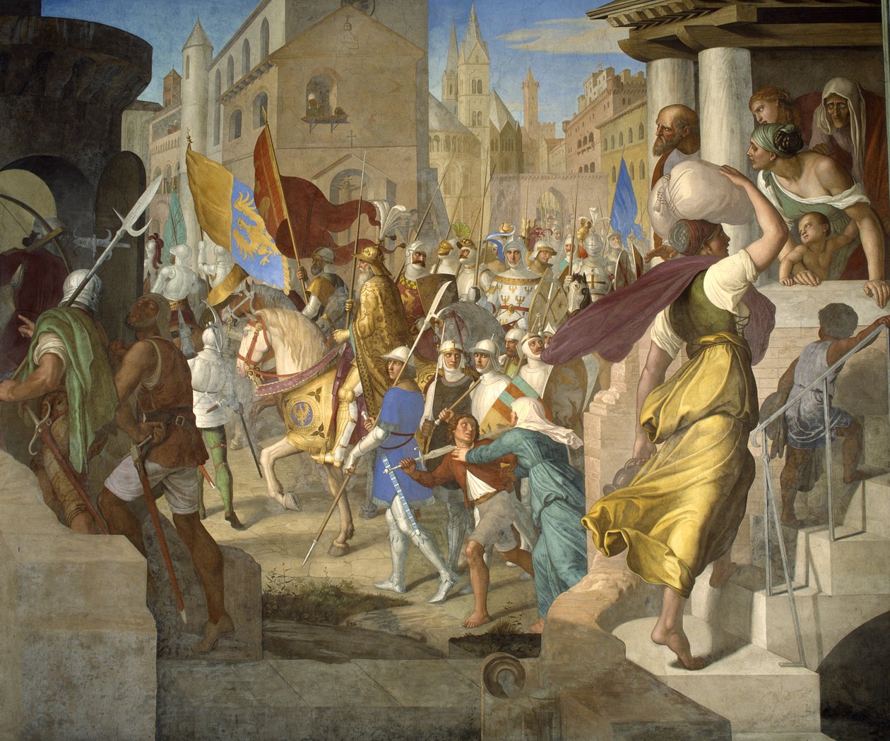 Die Armee von Karl dem Großen in Paris von Julius Schnorr von Carolsfeld