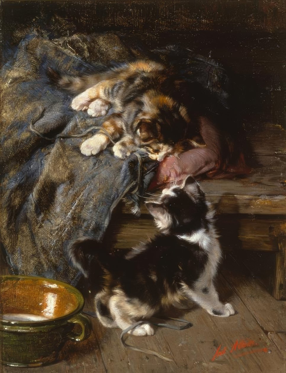 Kätzchen beim Spielen von Julius Adam