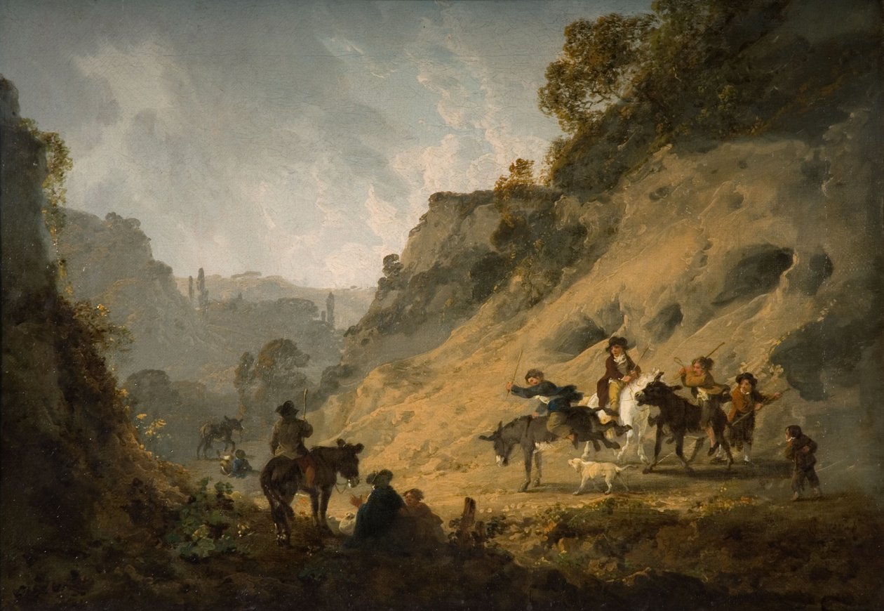 Zigeuner mit einem Eselrennen von Julius Caesar Ibbetson