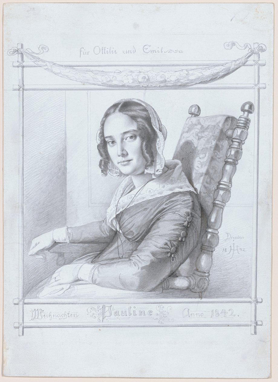 Pauline, die Frau des Künstlers von Julius Hubner