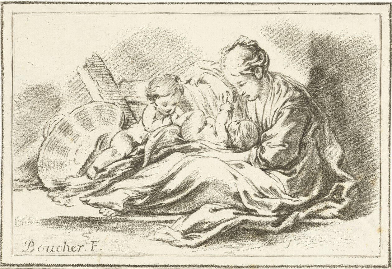 Mutter und zwei Kinder von Jurriaan Cootwijck