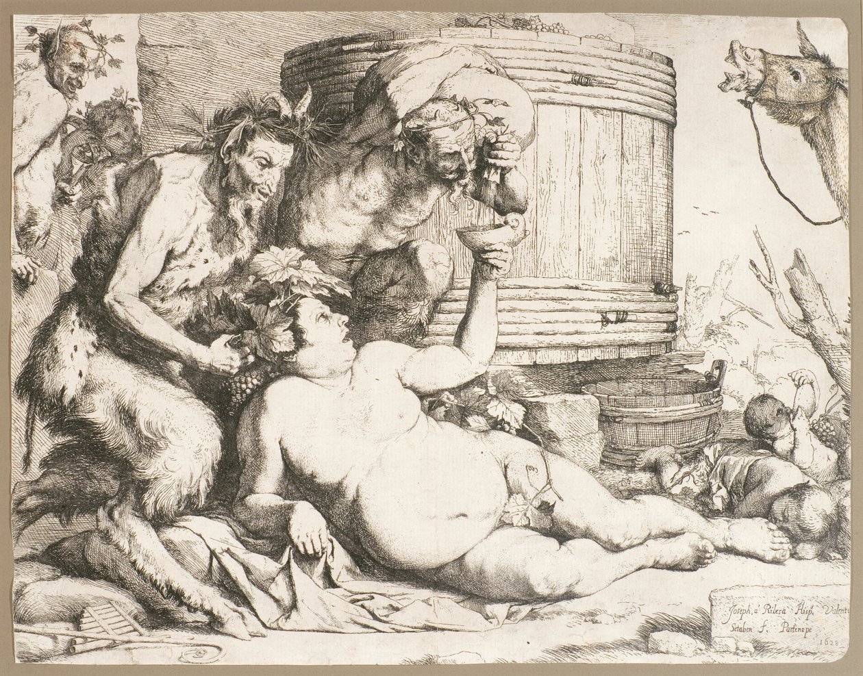 Silenus am Weinfass, 1628 von Jusepe de Ribera