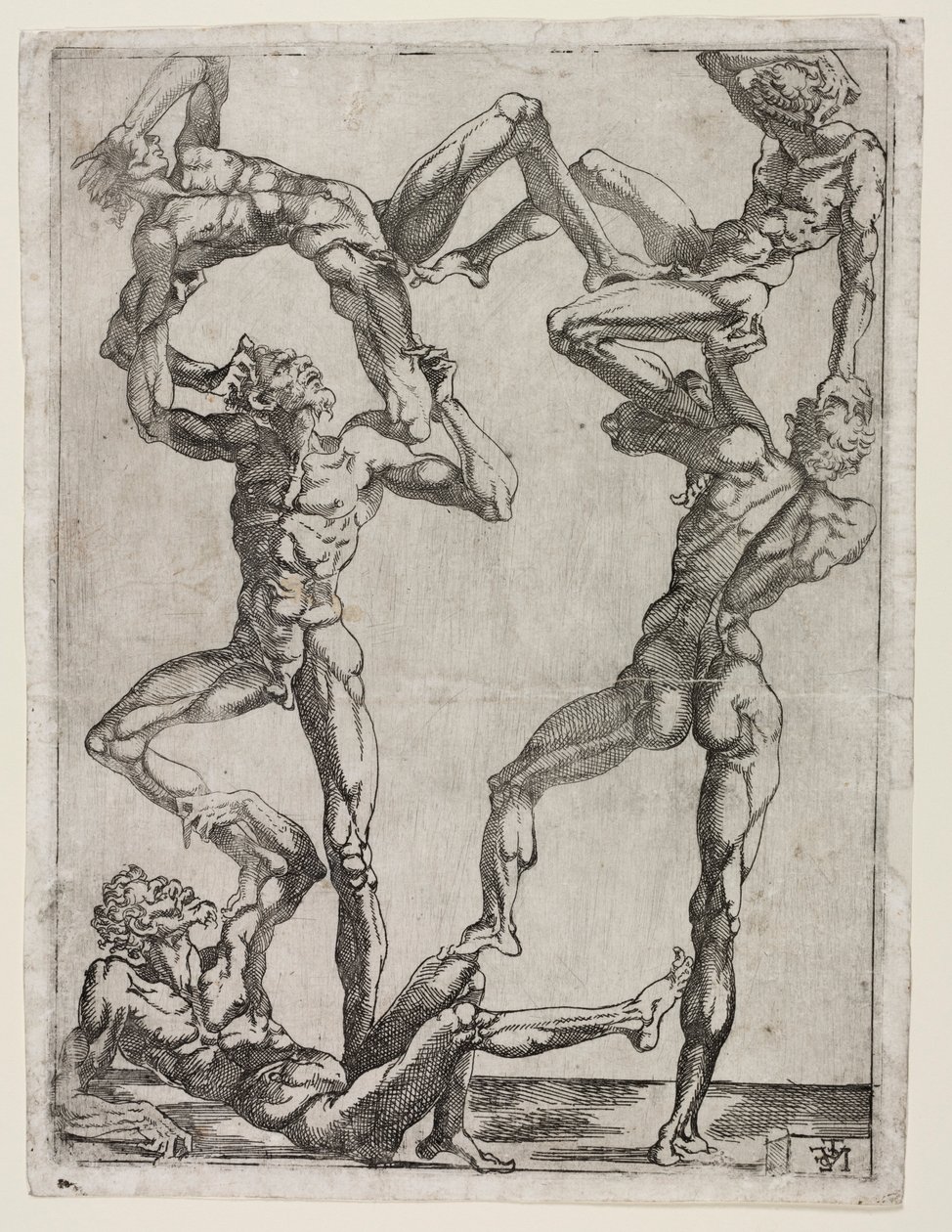 Pyramide von fünf Männern, ca. 1543 von Juste de Juste