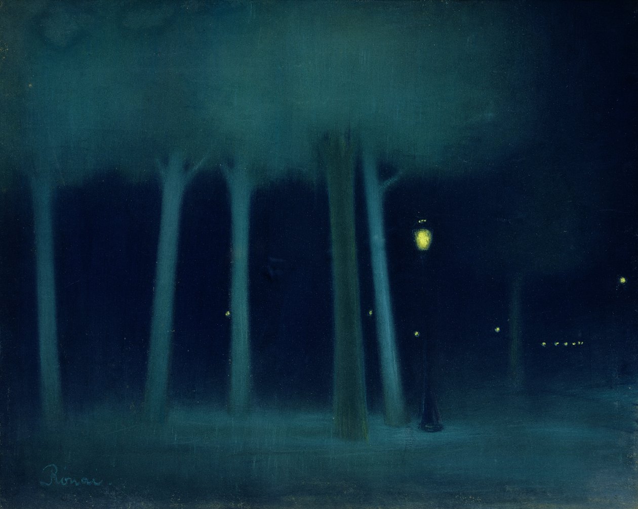 Ein Park bei Nacht, ca. 1892-95 von József Rippl Rónai