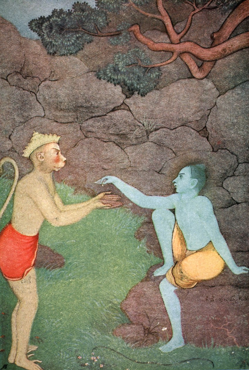 Rama sendet seinen Siegelring an Sita, 1913 von K Venkatappa
