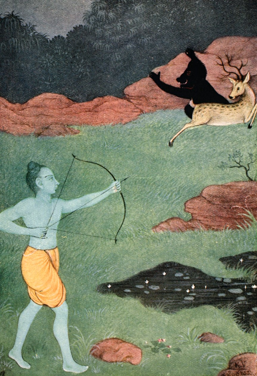 Der Tod von Maricha, 1913 von K Venkatappa